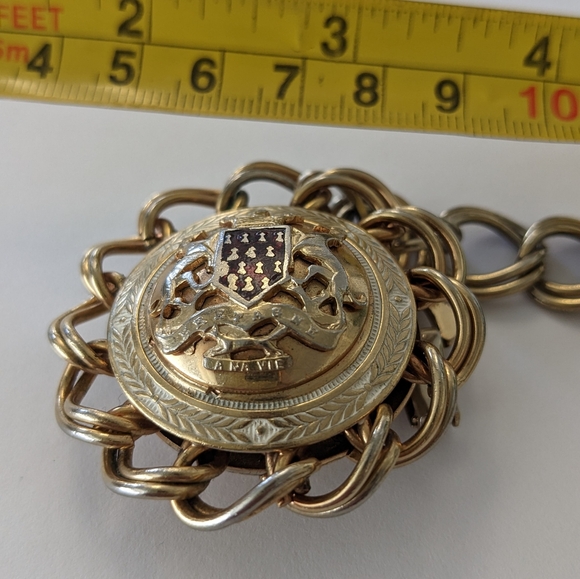 VTG GOLD TONE LARGE EUROPEAN CHARM BRACELET - Picture 13 of 13